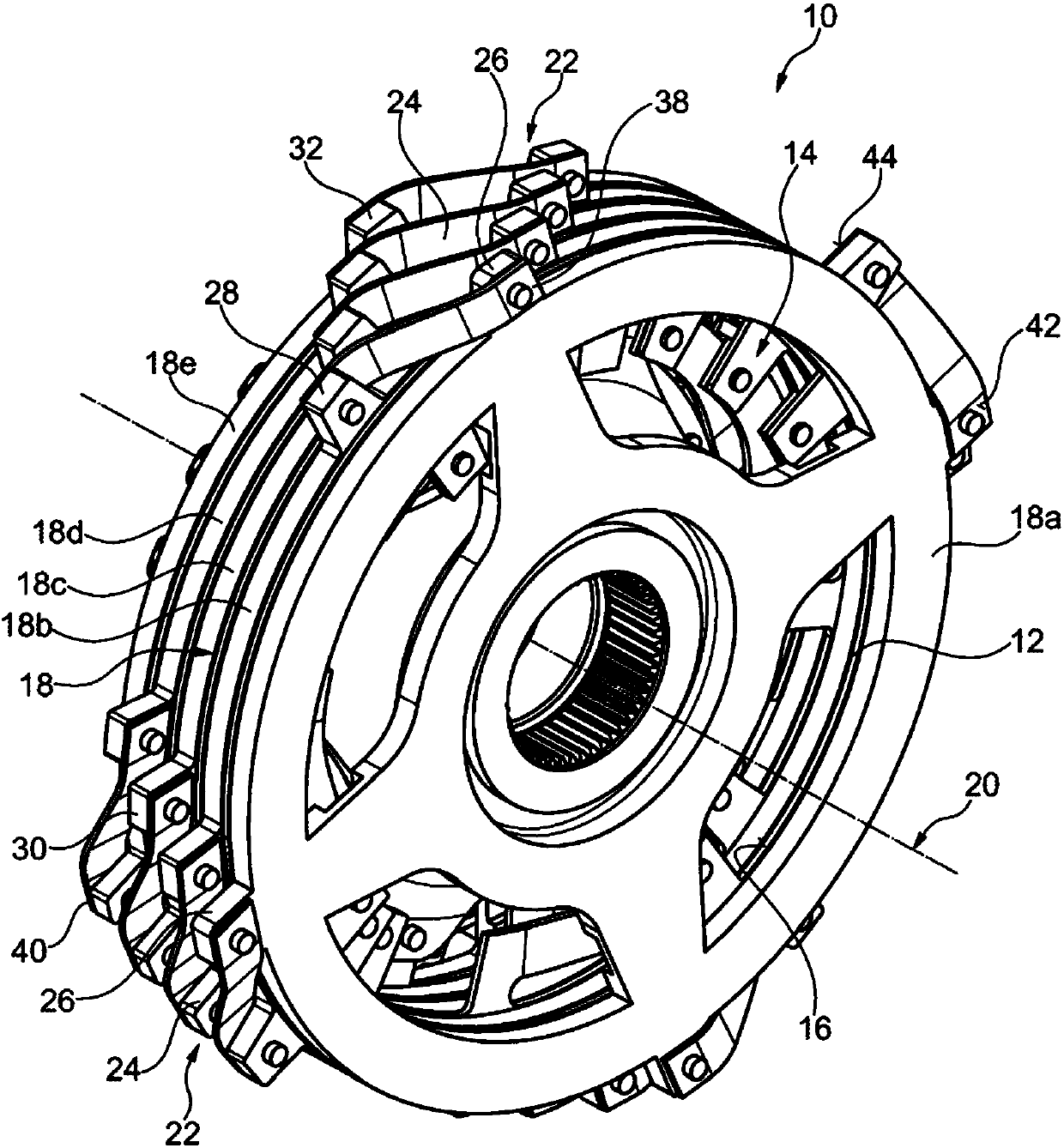 Multi-disk arrangement for a multi-disk clutch