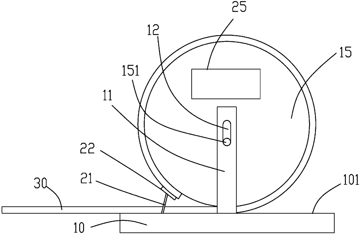 Jig and method for testing static curl of flexible material