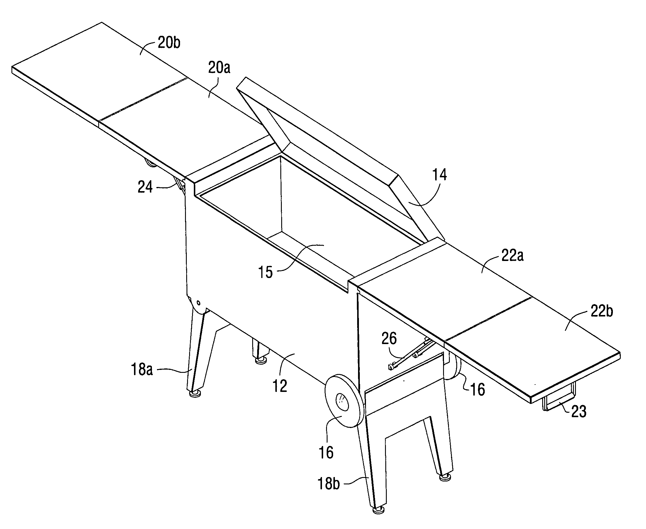 Portable cooler and table