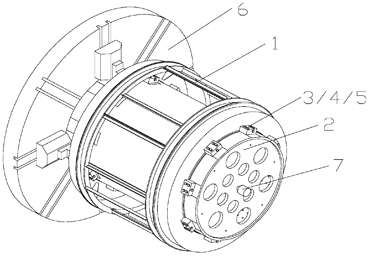 Processing clamping device for thin-walled framework and clamping method