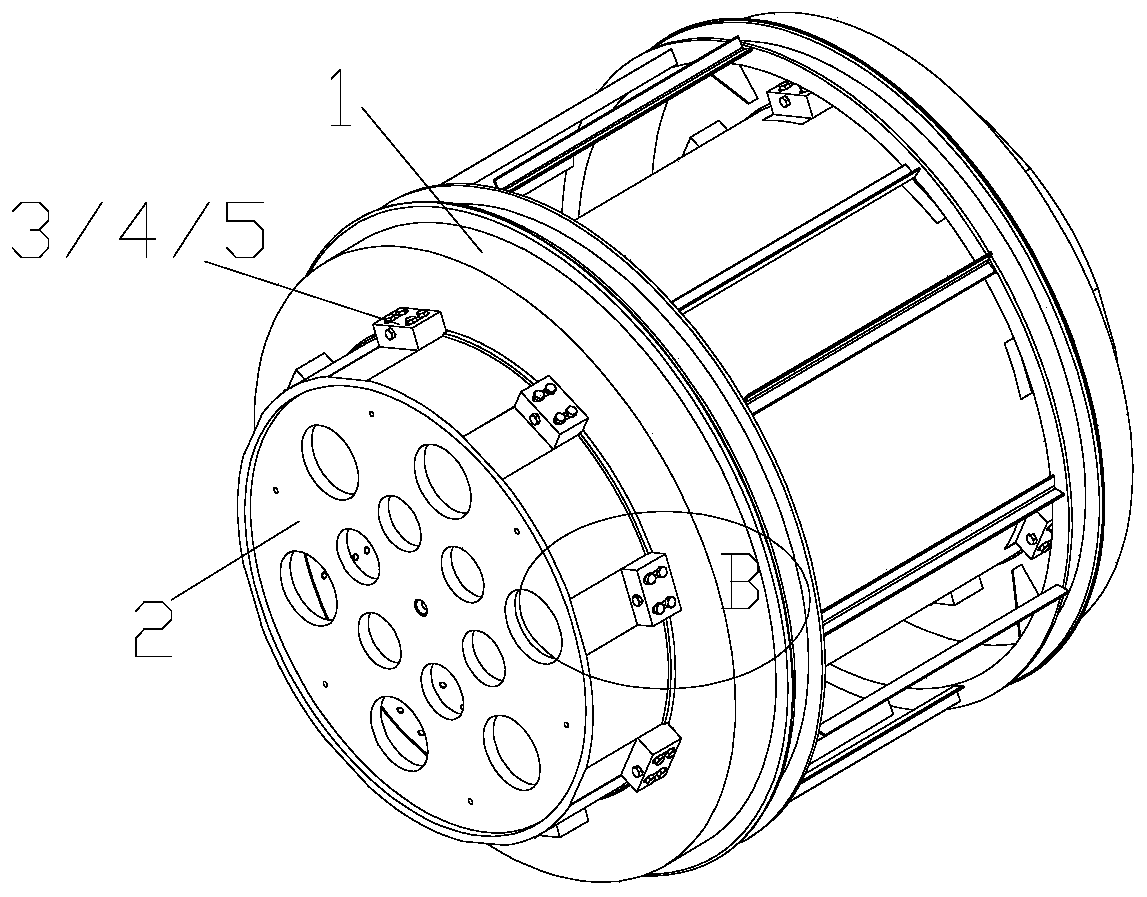 Processing clamping device for thin-walled framework and clamping method