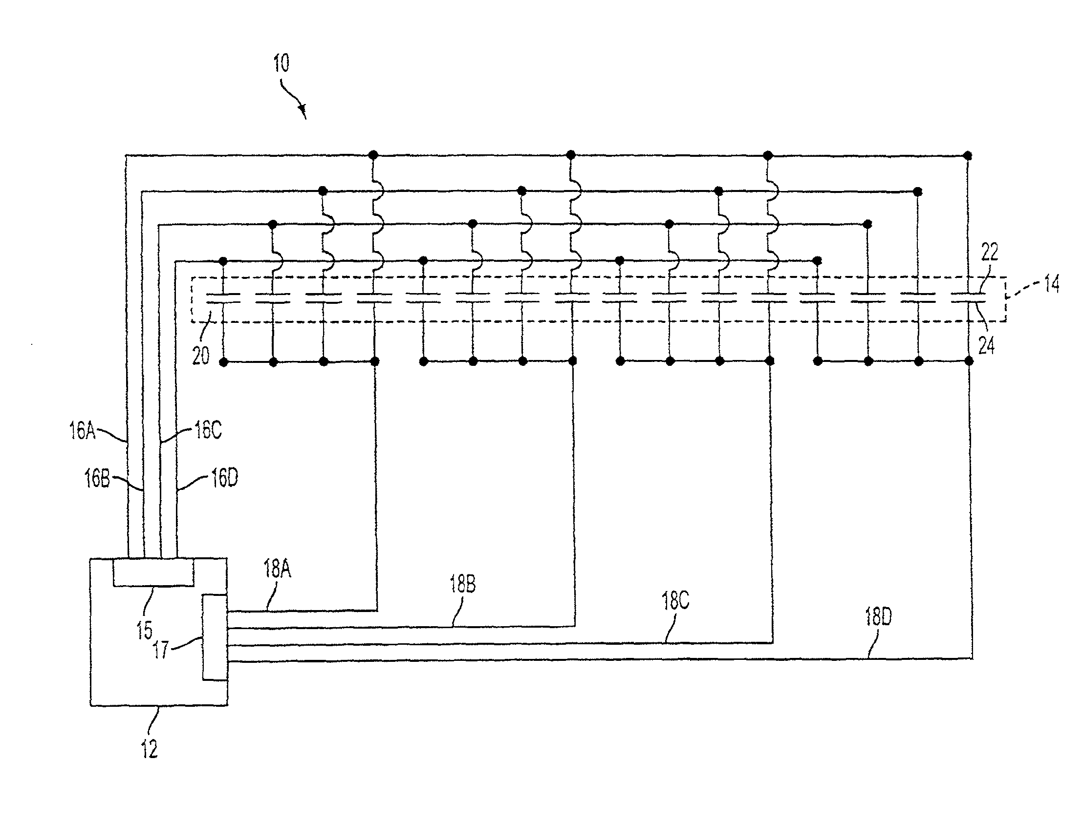 Mutual capacitance touch sensing device