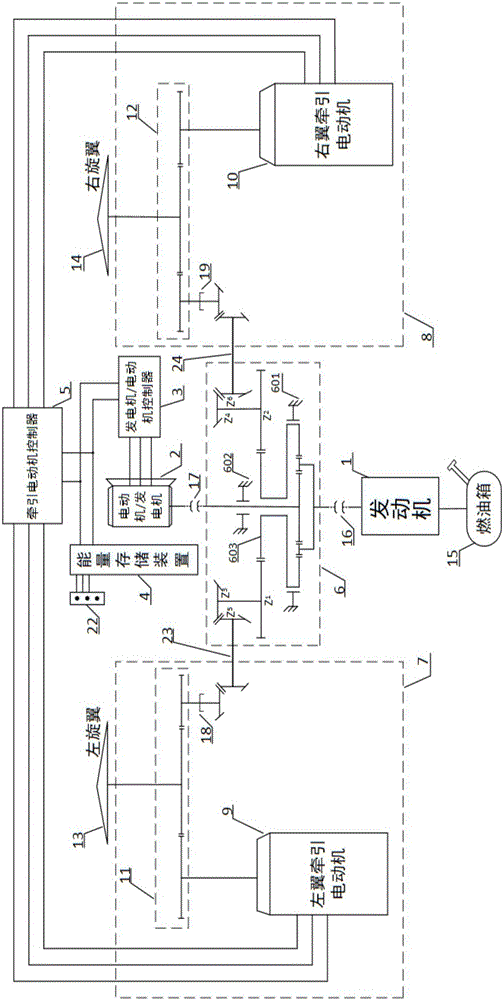 Plug-in hybrid power driving device for tilt-rotor aircraft