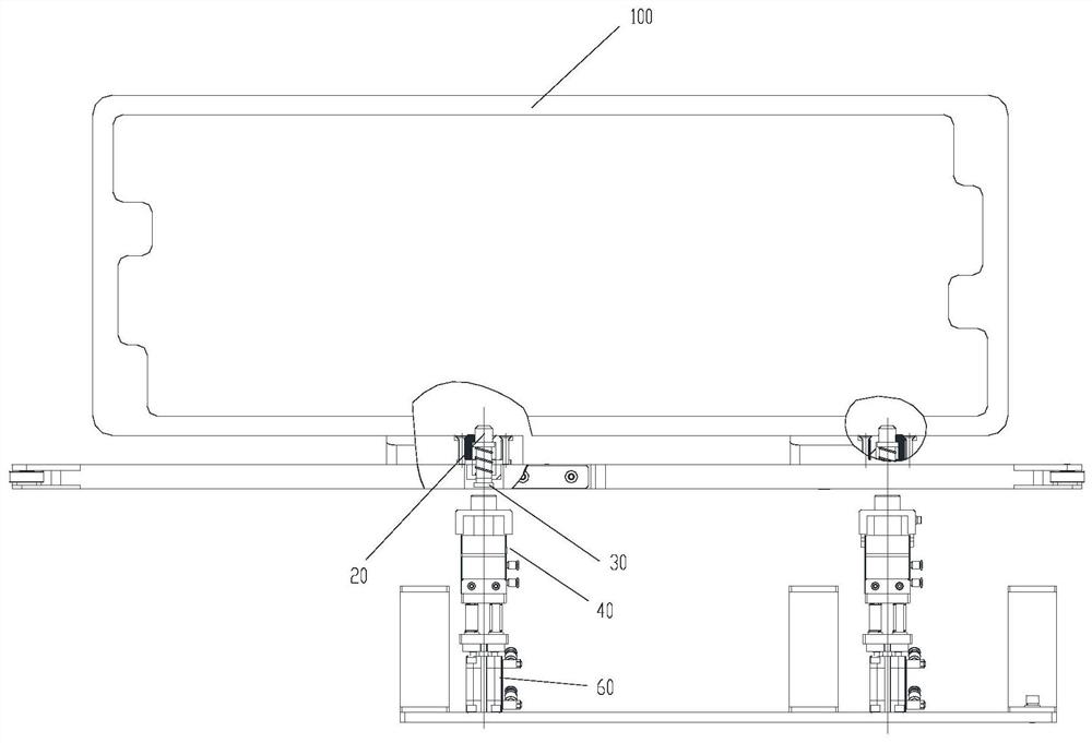 Positioning structure and conveying device with same