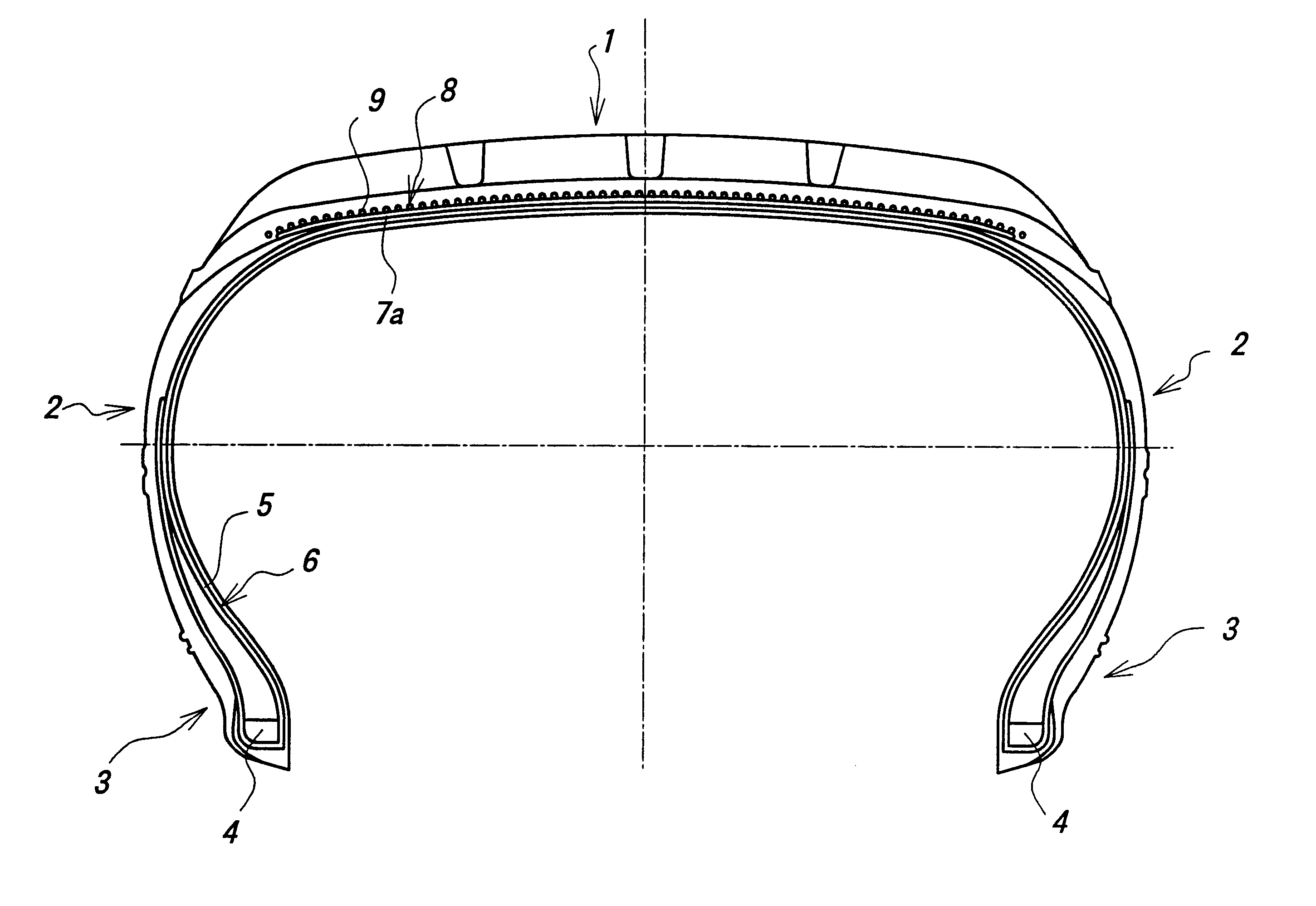 Pneumatic tire comprising carcass and belt of organic fiber cords with specified modulus of elasticity