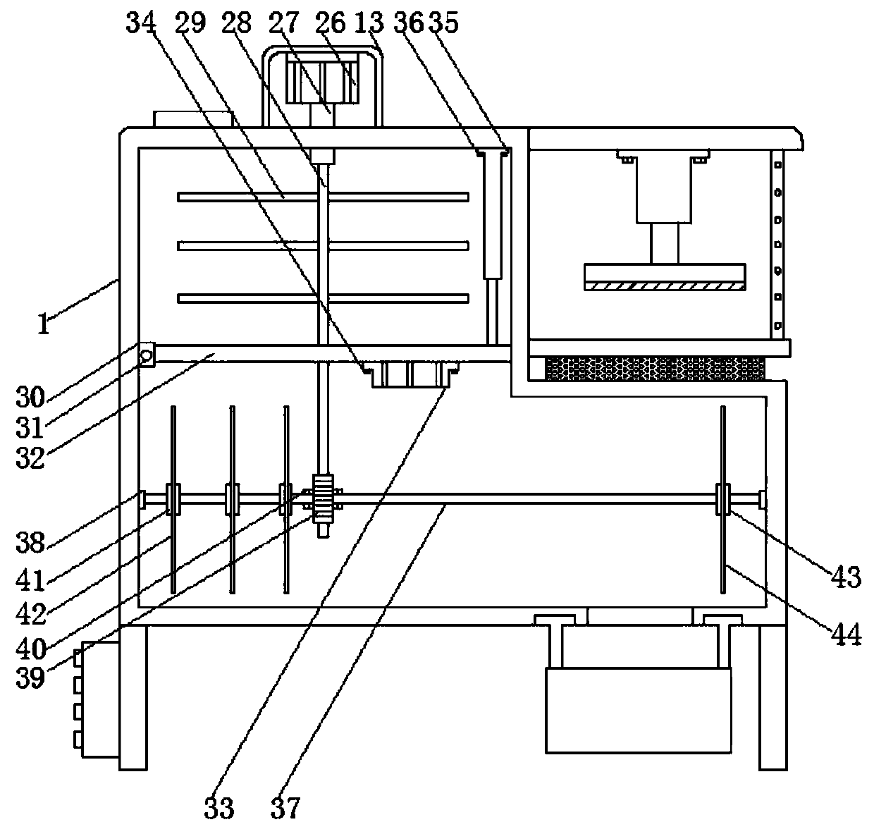 Sound insulation cotton waste hammer type crushing and winnowing integrated machine