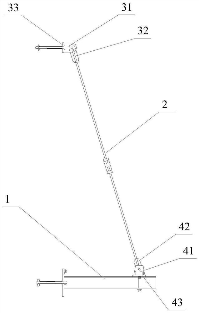 A tie-down system for prefabricated hanging scaffolding