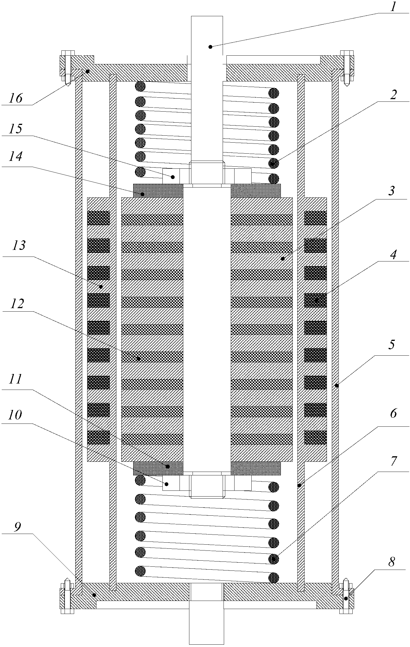 Cylindrical electromagnetic damper