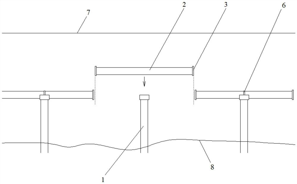 A pre-tensioned submarine vacuum pipeline structure and its stretching method