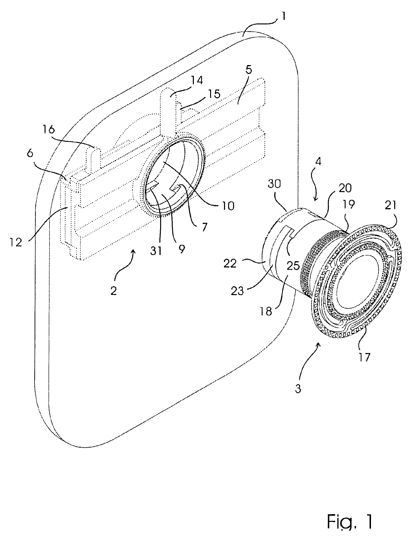 Adapter, lid and connector for ostomy bags