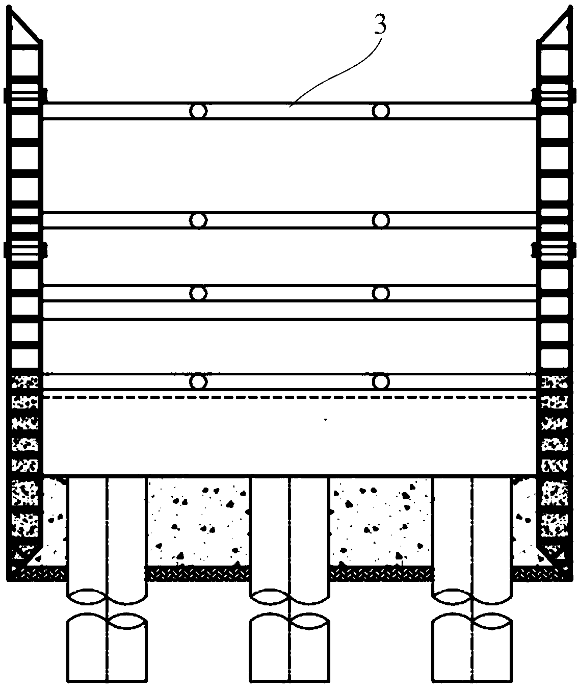 Double-wall cofferdam and pier body construction method