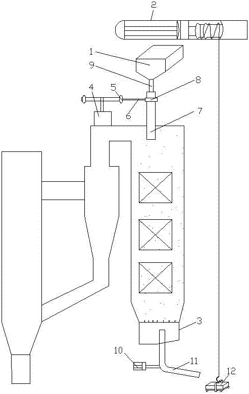 A circulating sand soot blowing device