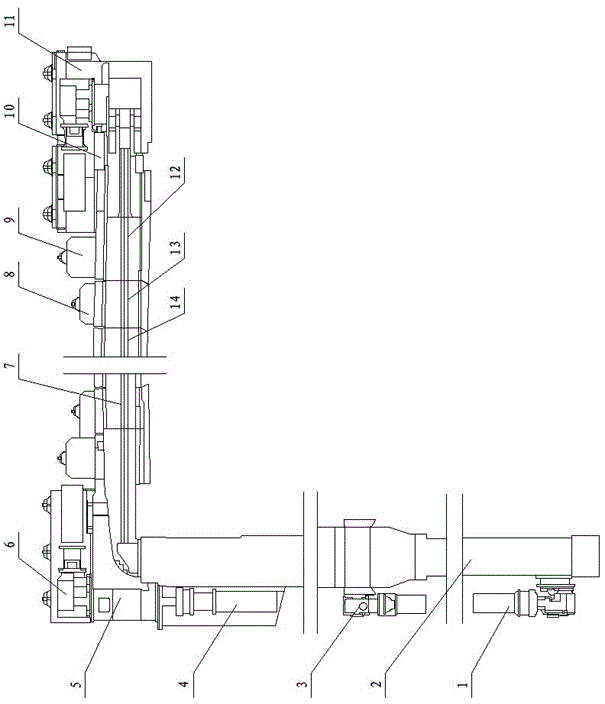 Cross side discharge variable frequency drive conveying device for coal mine