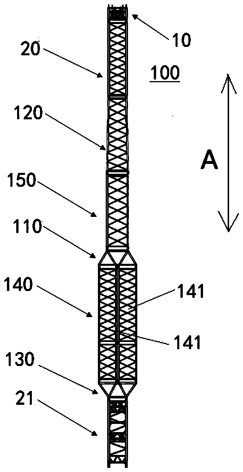 Truss arm and crane