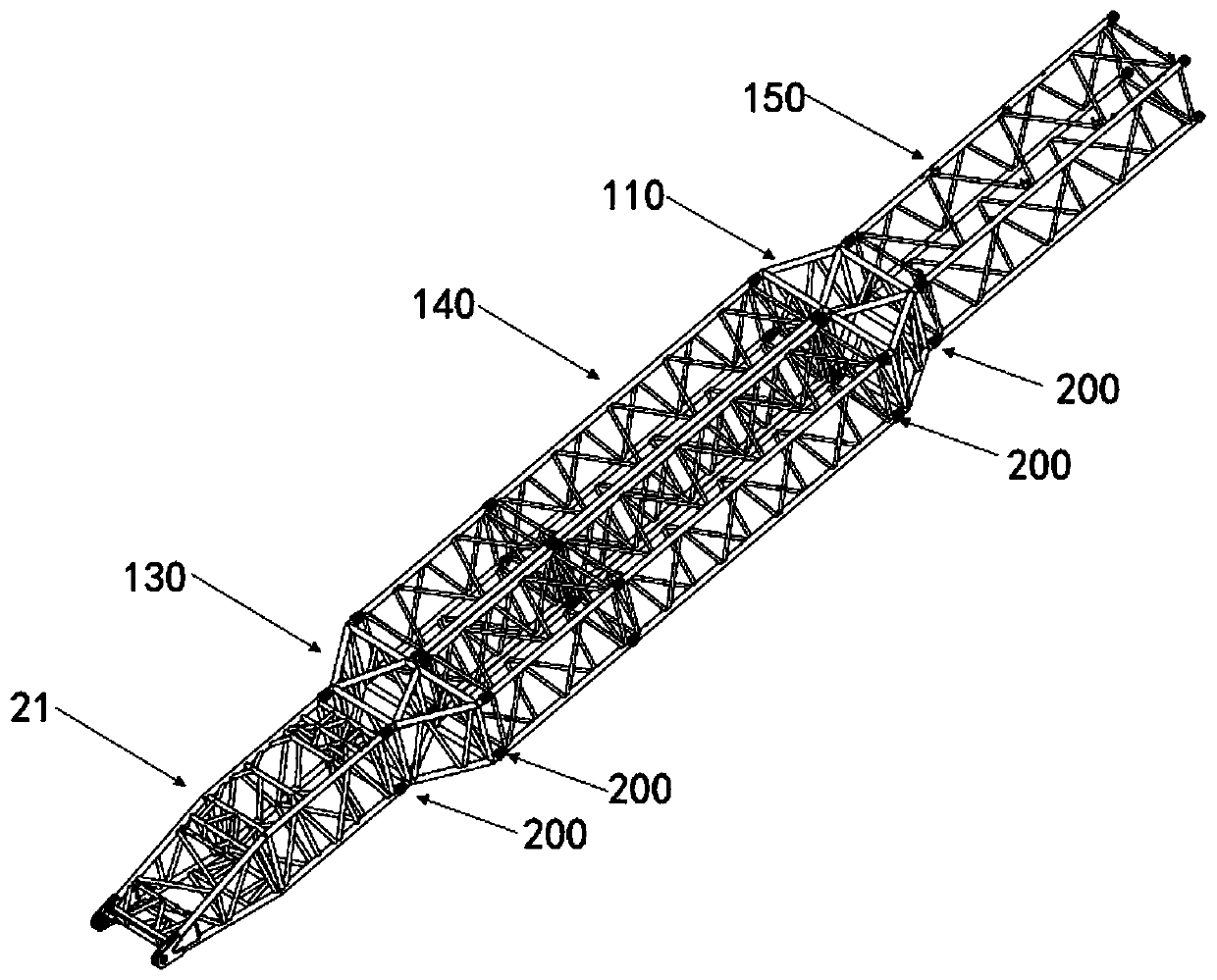 Truss arm and crane