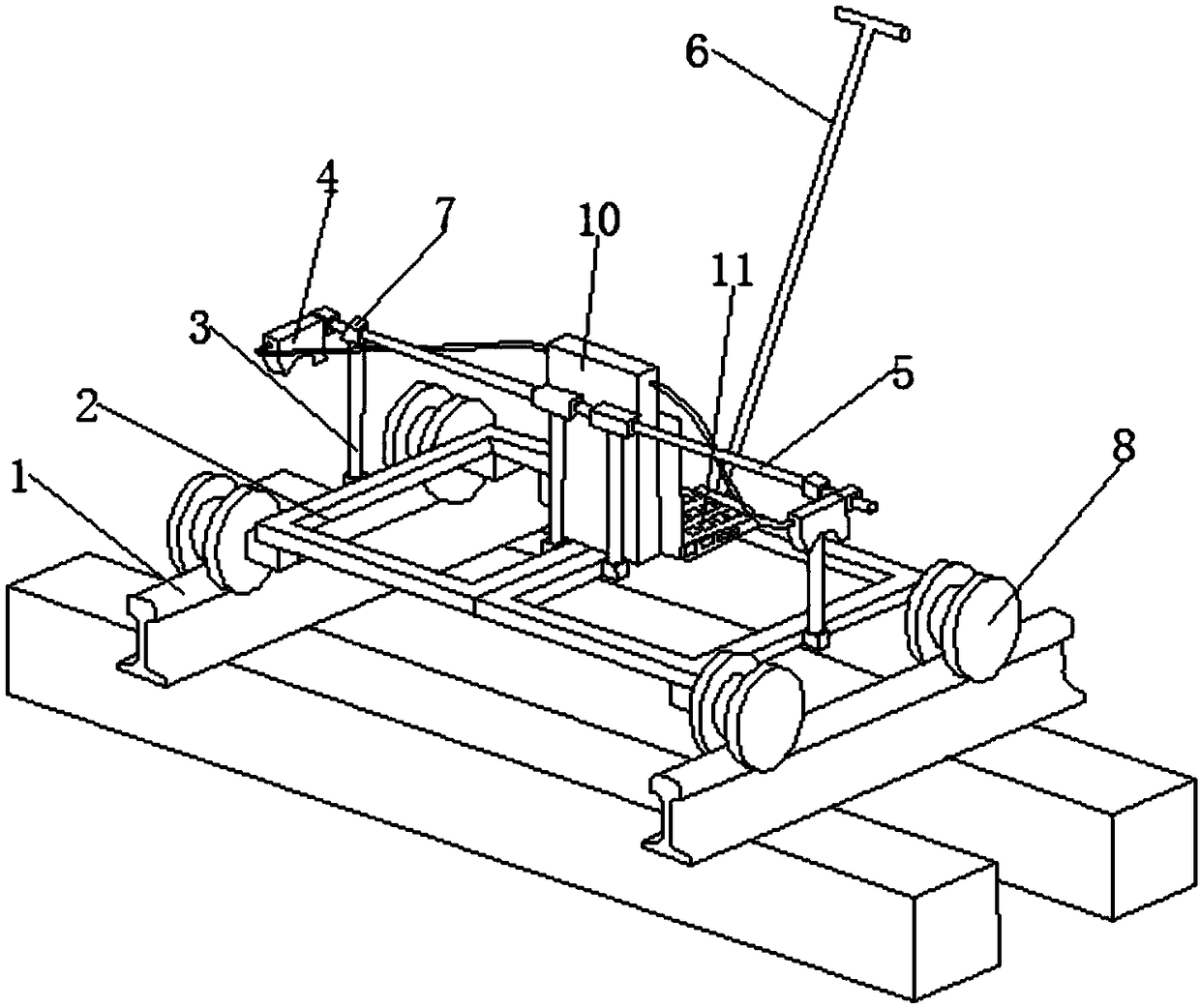 Mobile steel rail flaw detection device