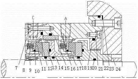 A self-cleaning polypropylene circulating air compressor air film sealing structure