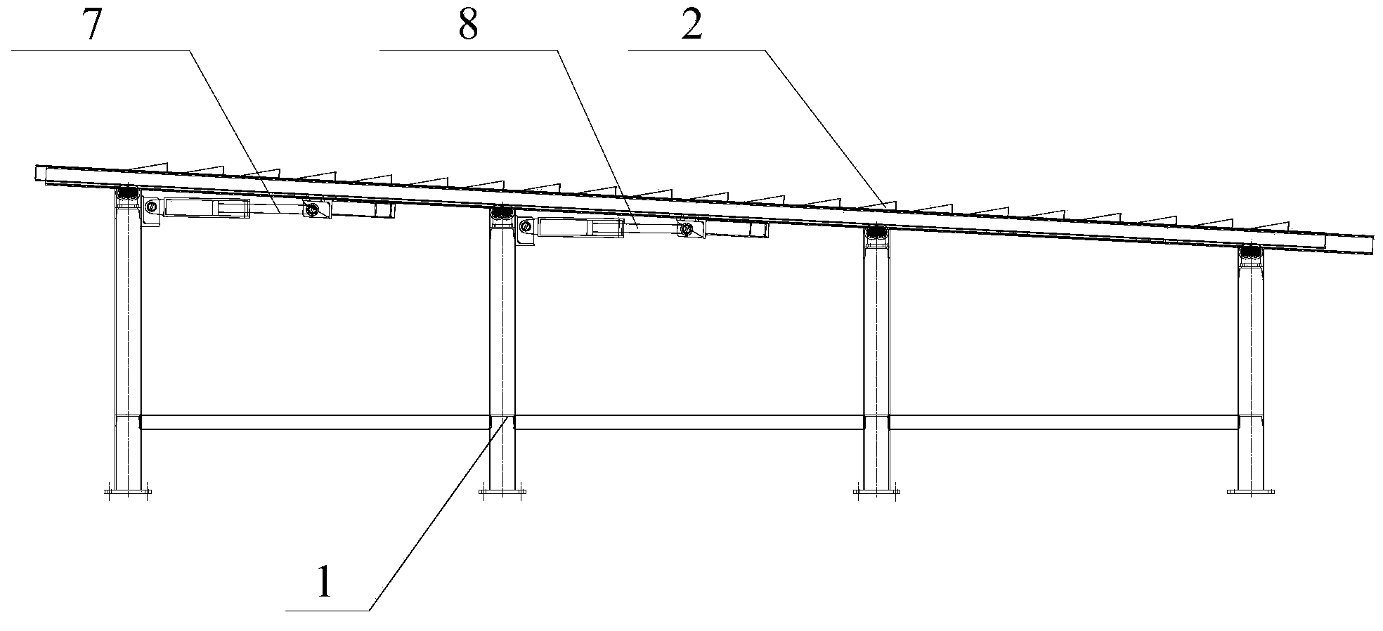 Hydraulic rubbing type material storing and pushing bin equipment