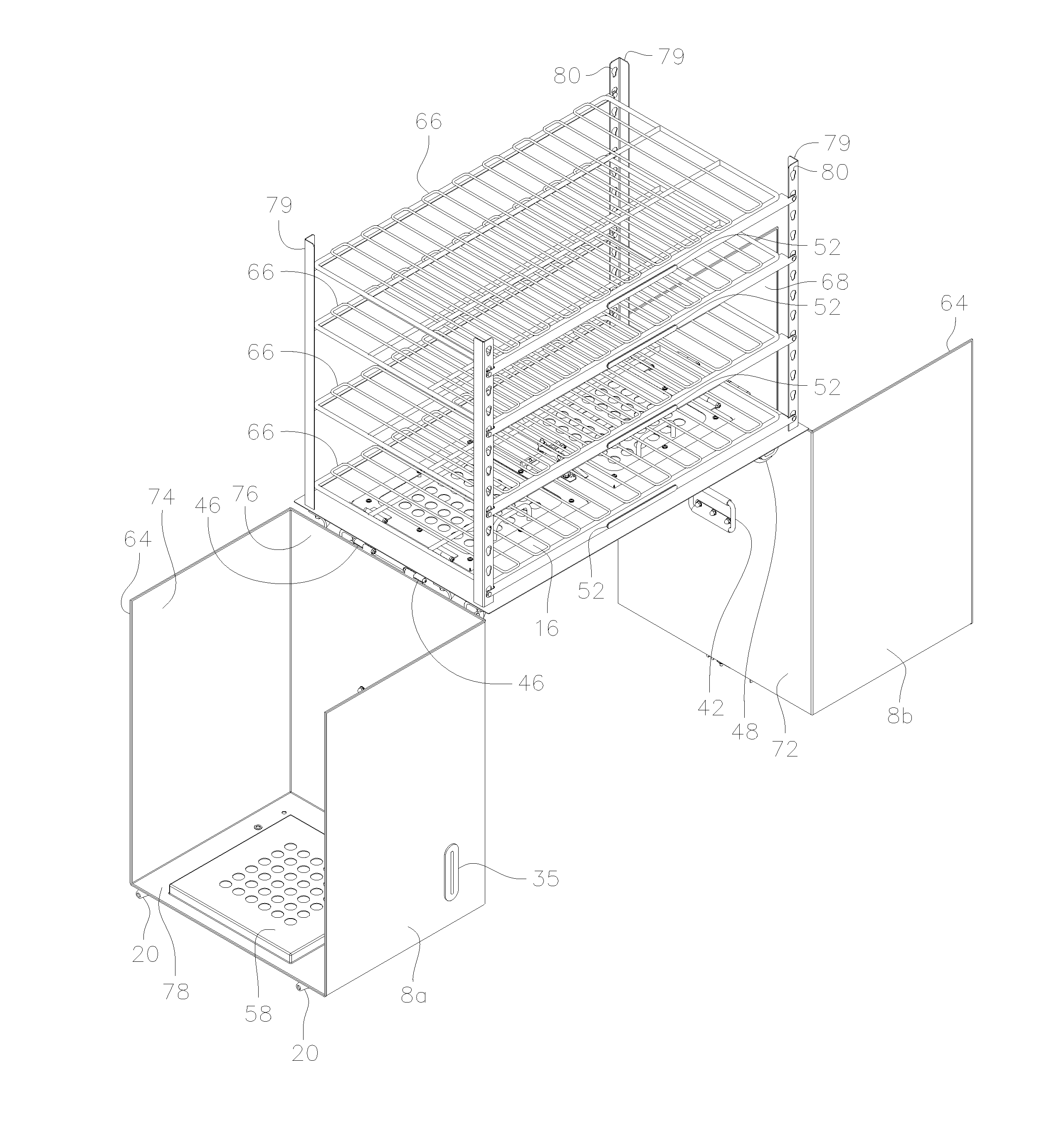 Mobile apparatus and method for sterilizing one or more surgical trays with integrable transfer and storage system