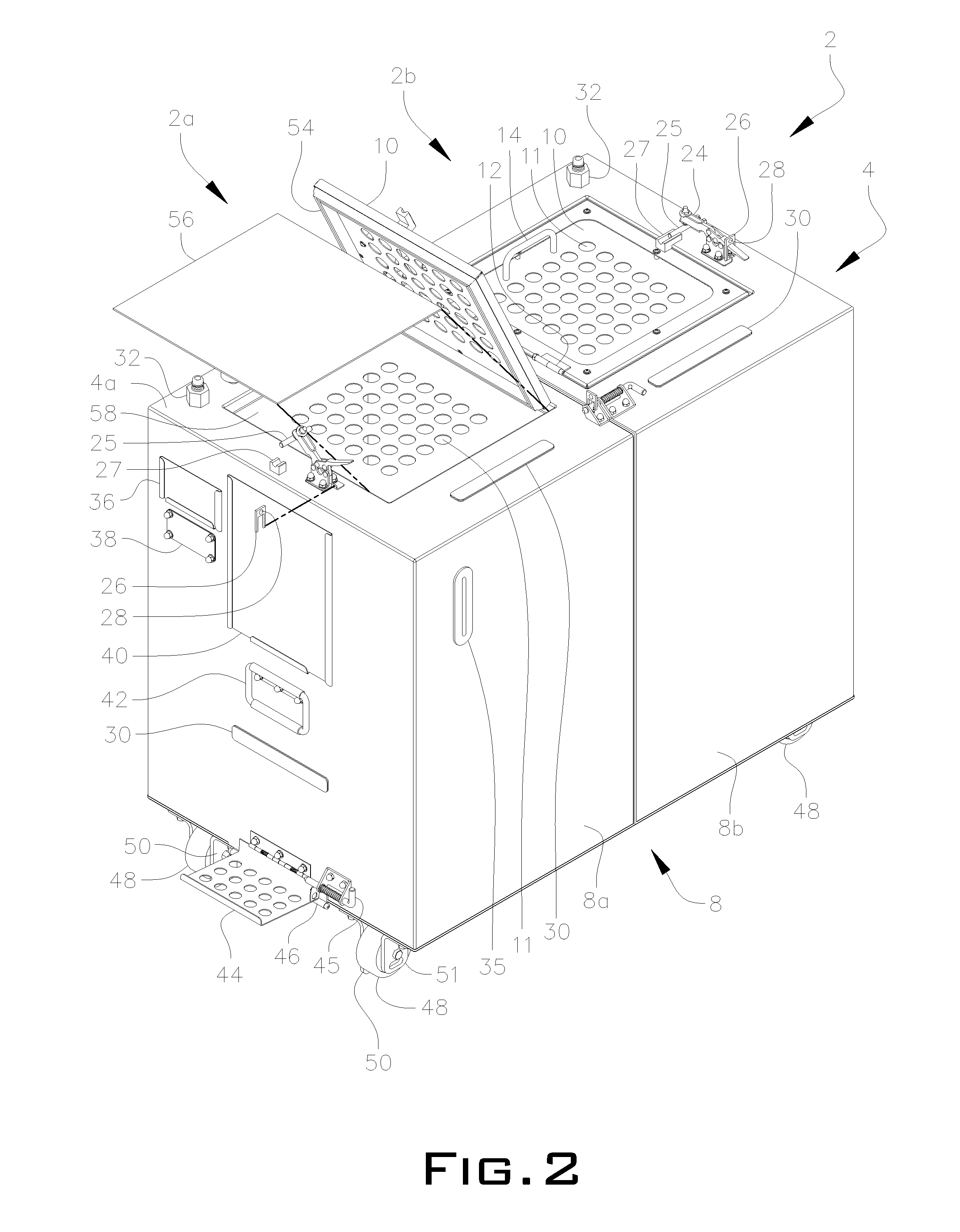 Mobile apparatus and method for sterilizing one or more surgical trays with integrable transfer and storage system