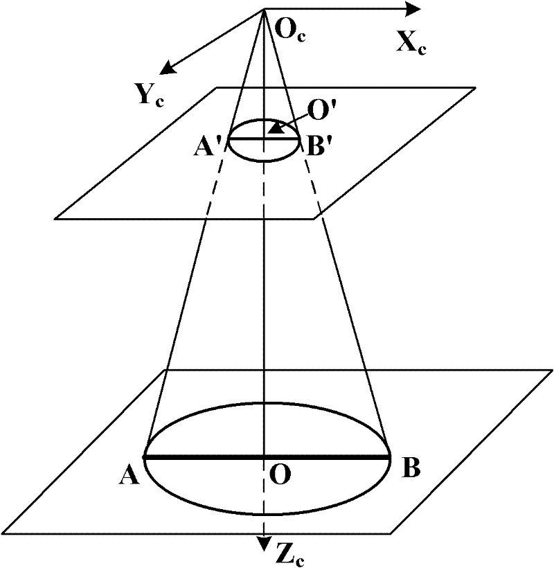 A Method for Measuring the Rotating Motion Parameters of Space Circular Objects Based on Perspective Projection