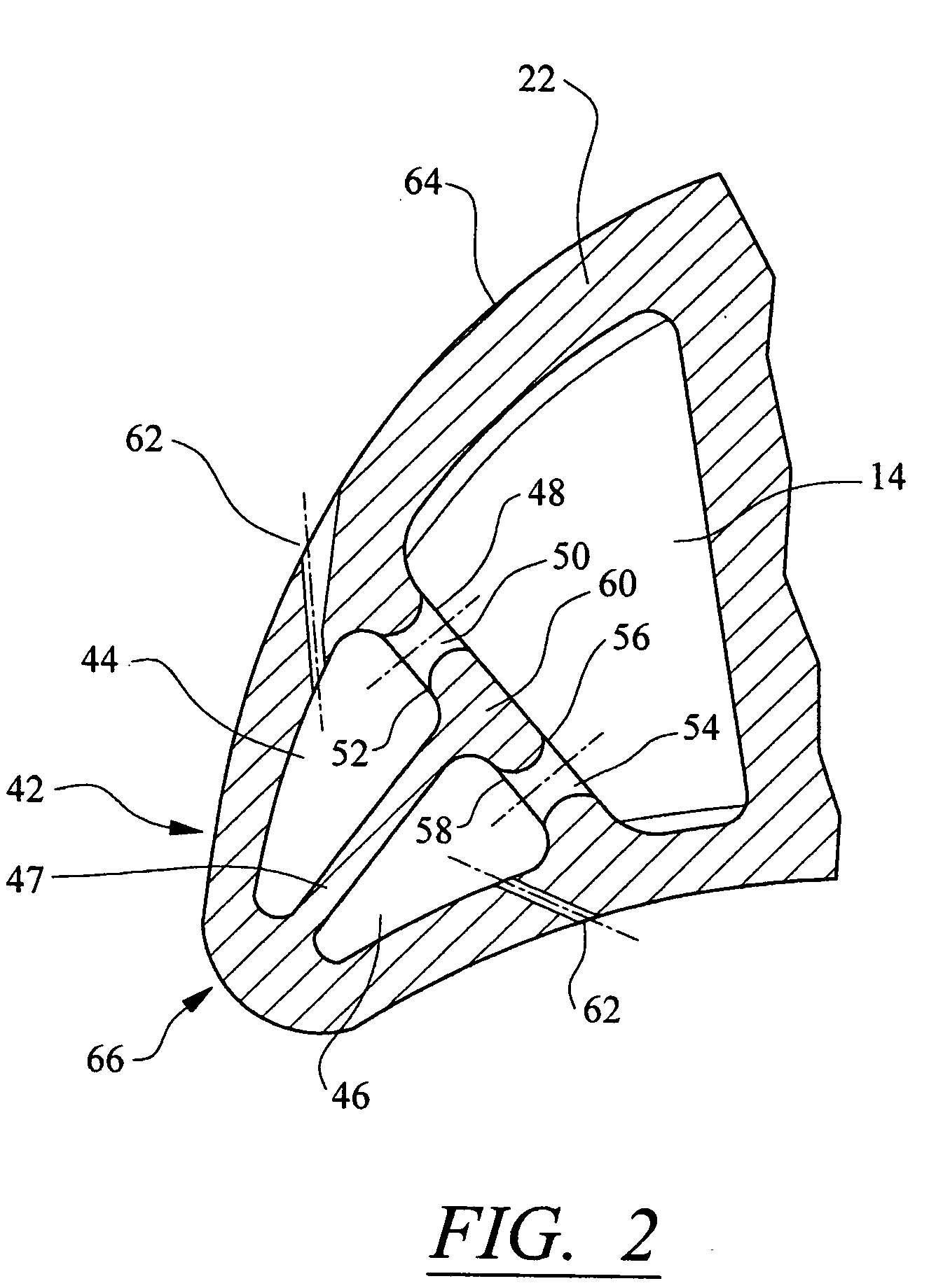 Impingement cooling system for a turbine blade