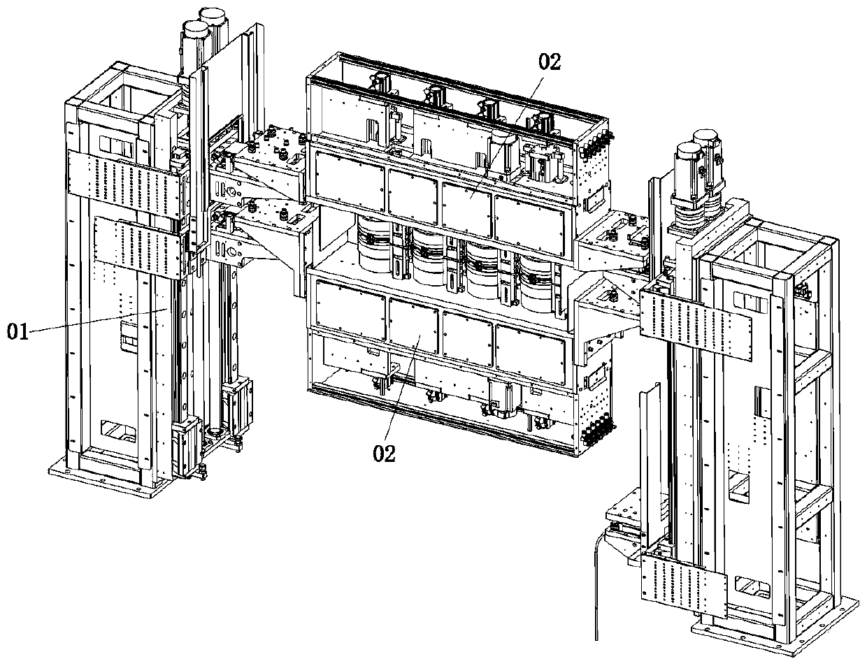 Multi-grinding disc cleaning device for large-size glass