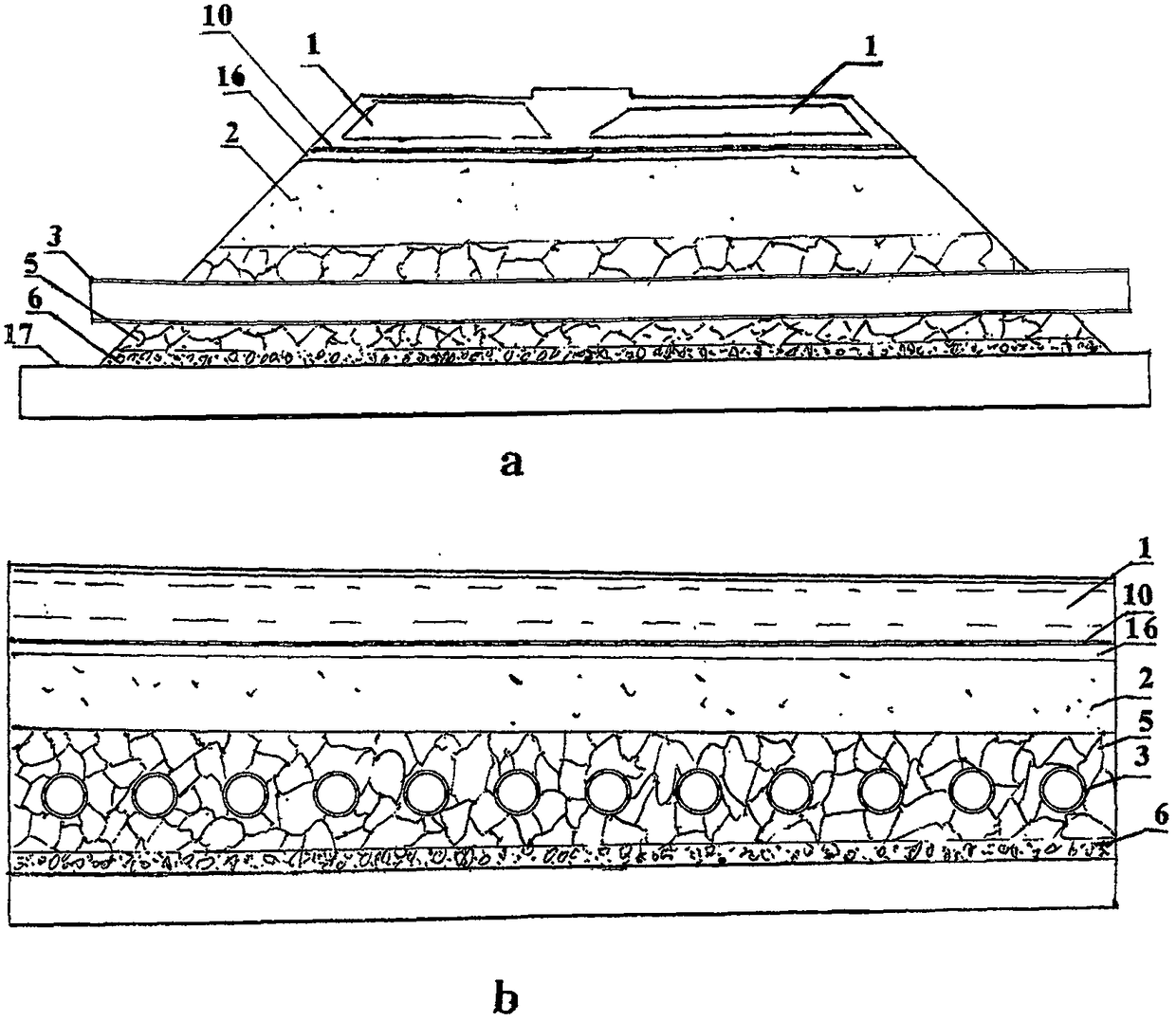 Anti-freezing expansion structural body of roadbed in seasonal frozen soil region and pavement method of structural body