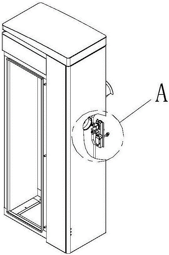 Machine cabinet with cabinet body provided with door lock