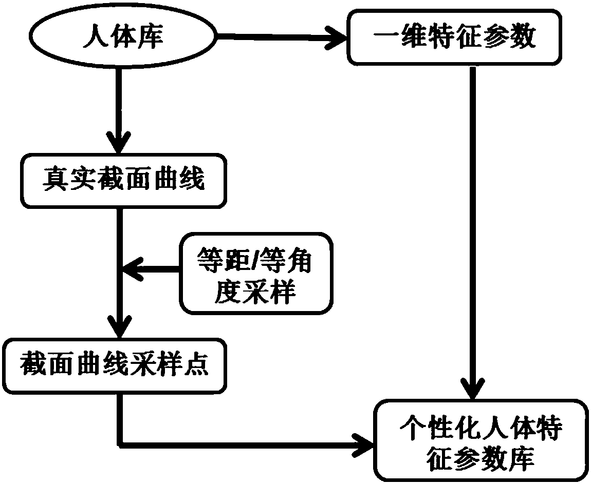 Three-dimensional human body rapid reconstruction method based on simple measuring clothing