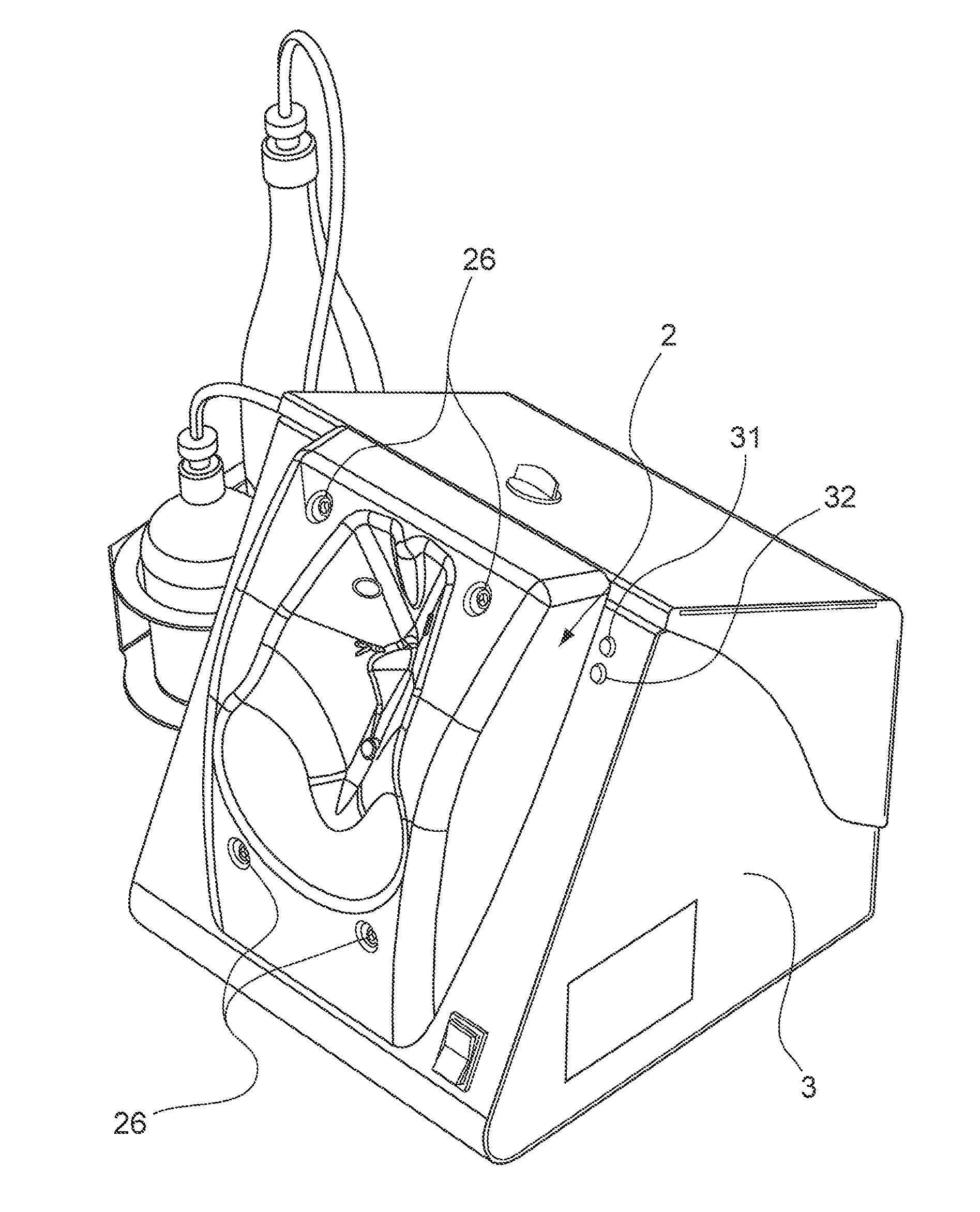 Device for injecting veterinary products to poultry including a contention member having an anatomic form with means for bracing a detectable bone