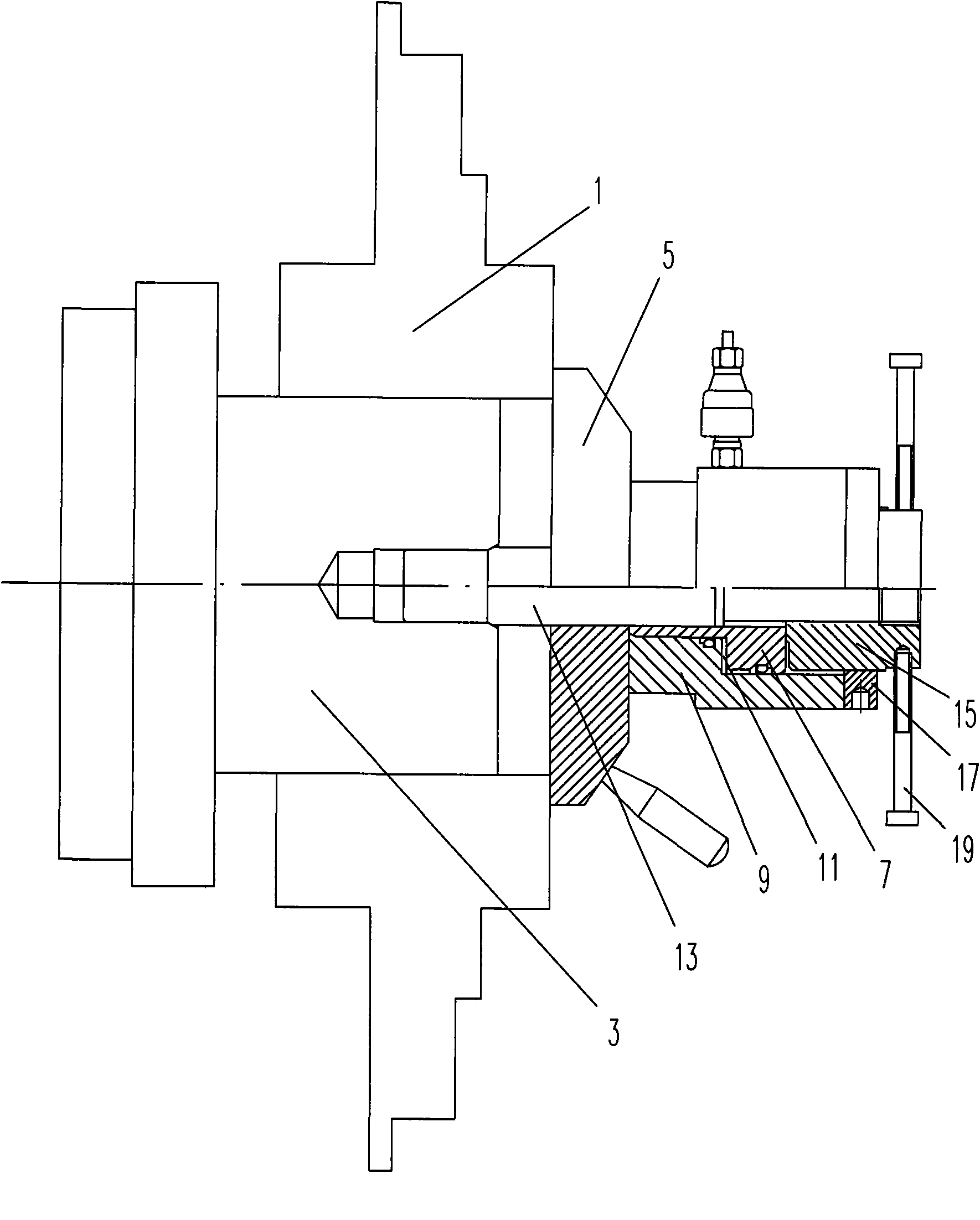 Flywheel press mounting device for diesel