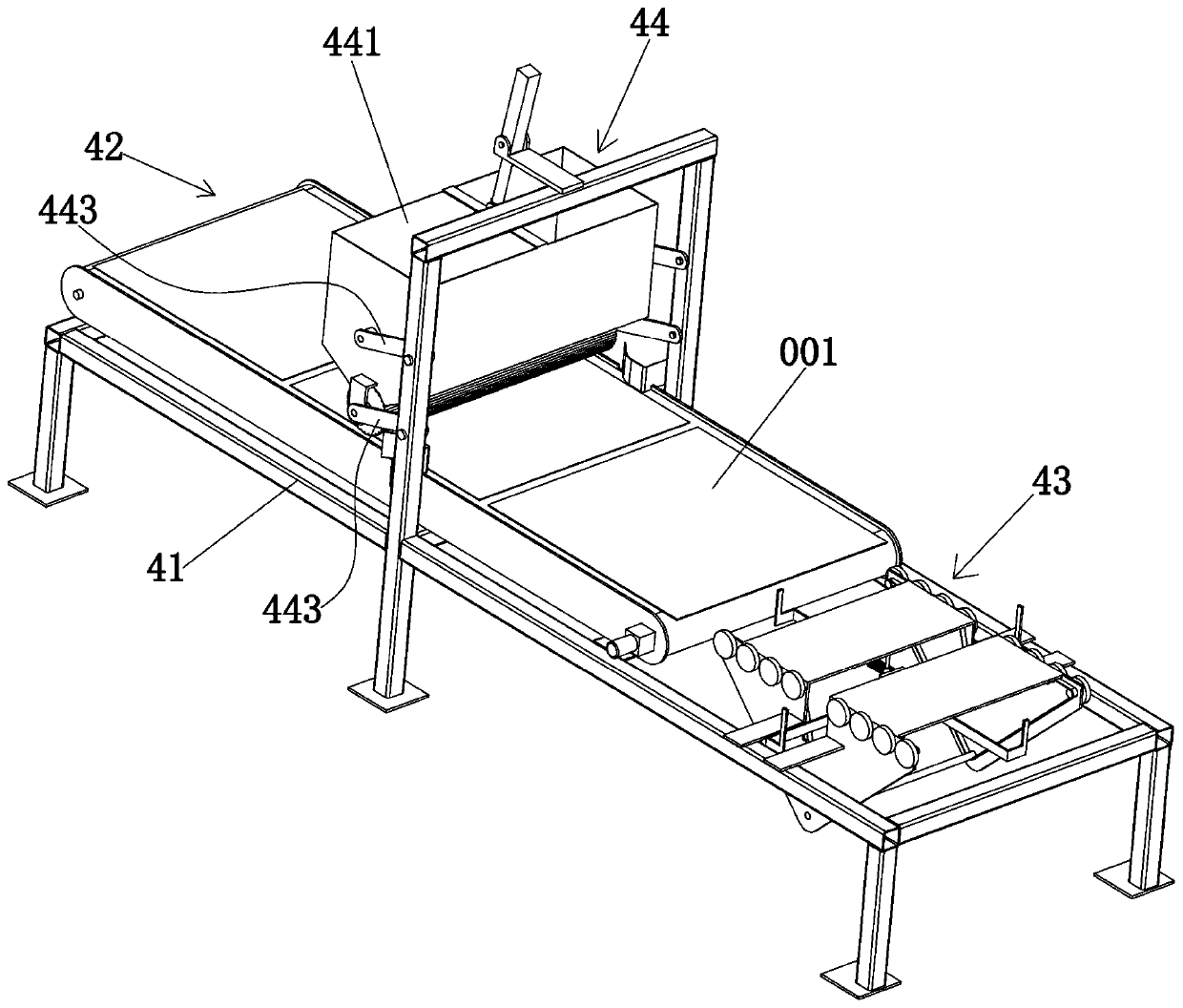 Automatic board gluing and stacking machine and working method thereof