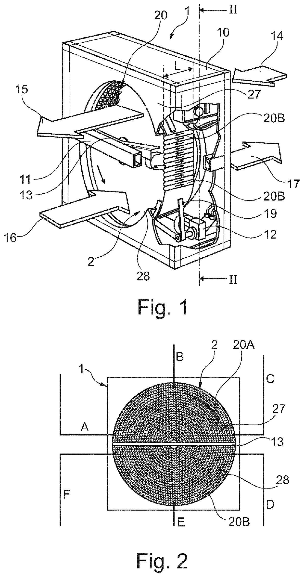 Rotating heat exchanger with improved heat transfer efficiency