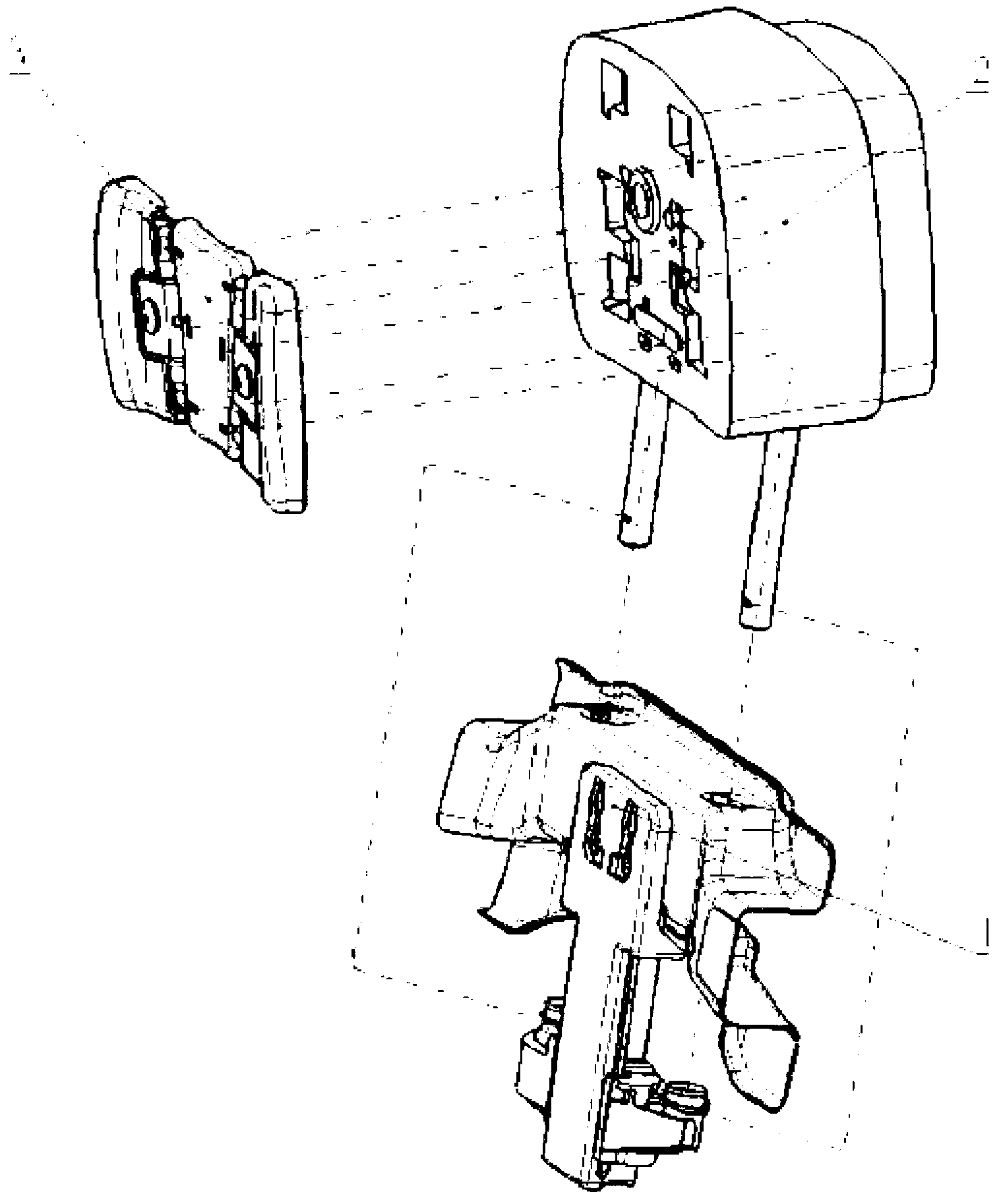 Six-direction electric adjusting mechanism for car seat headrest