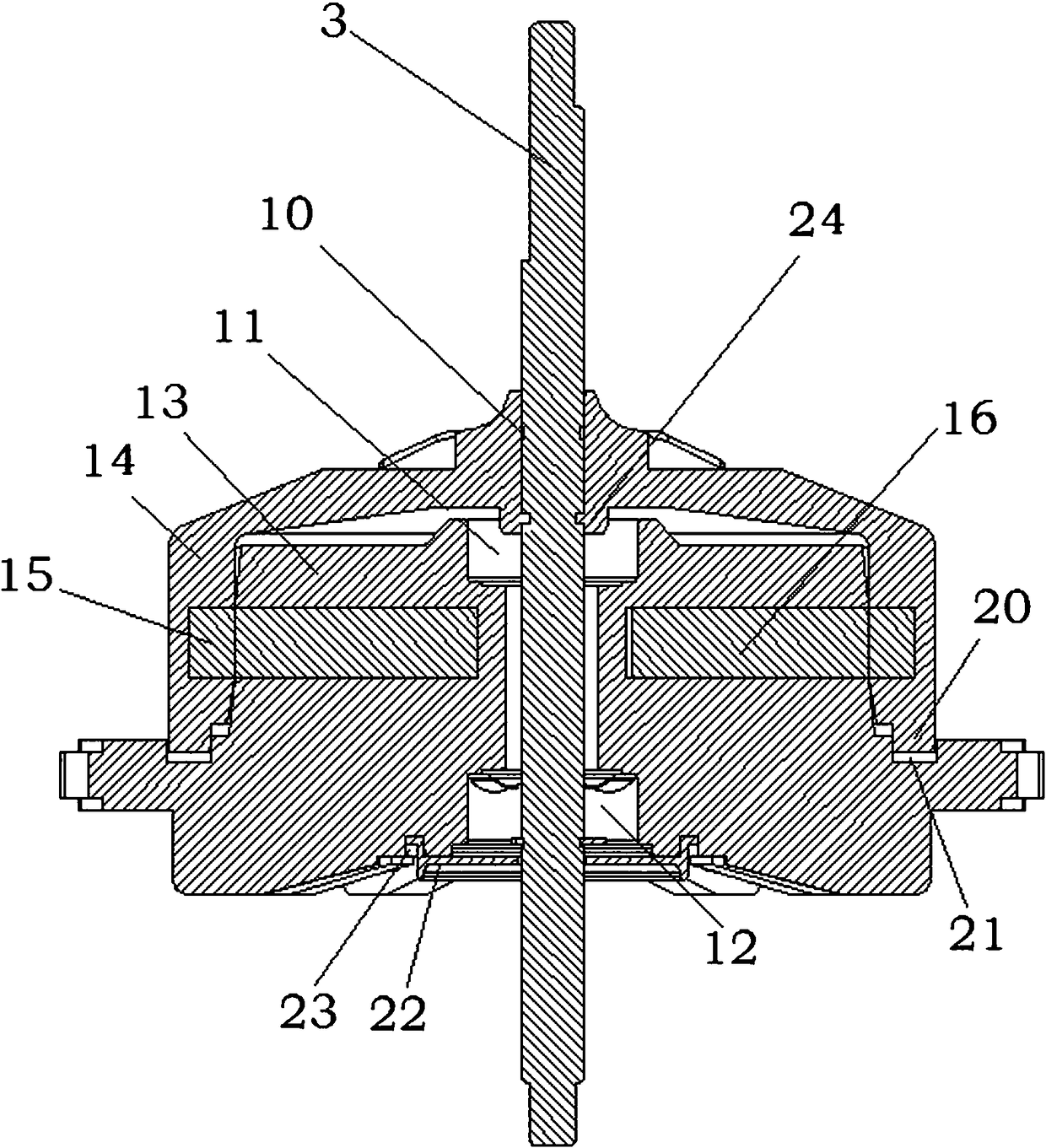 Plastic outer rotor motor with mounting feet