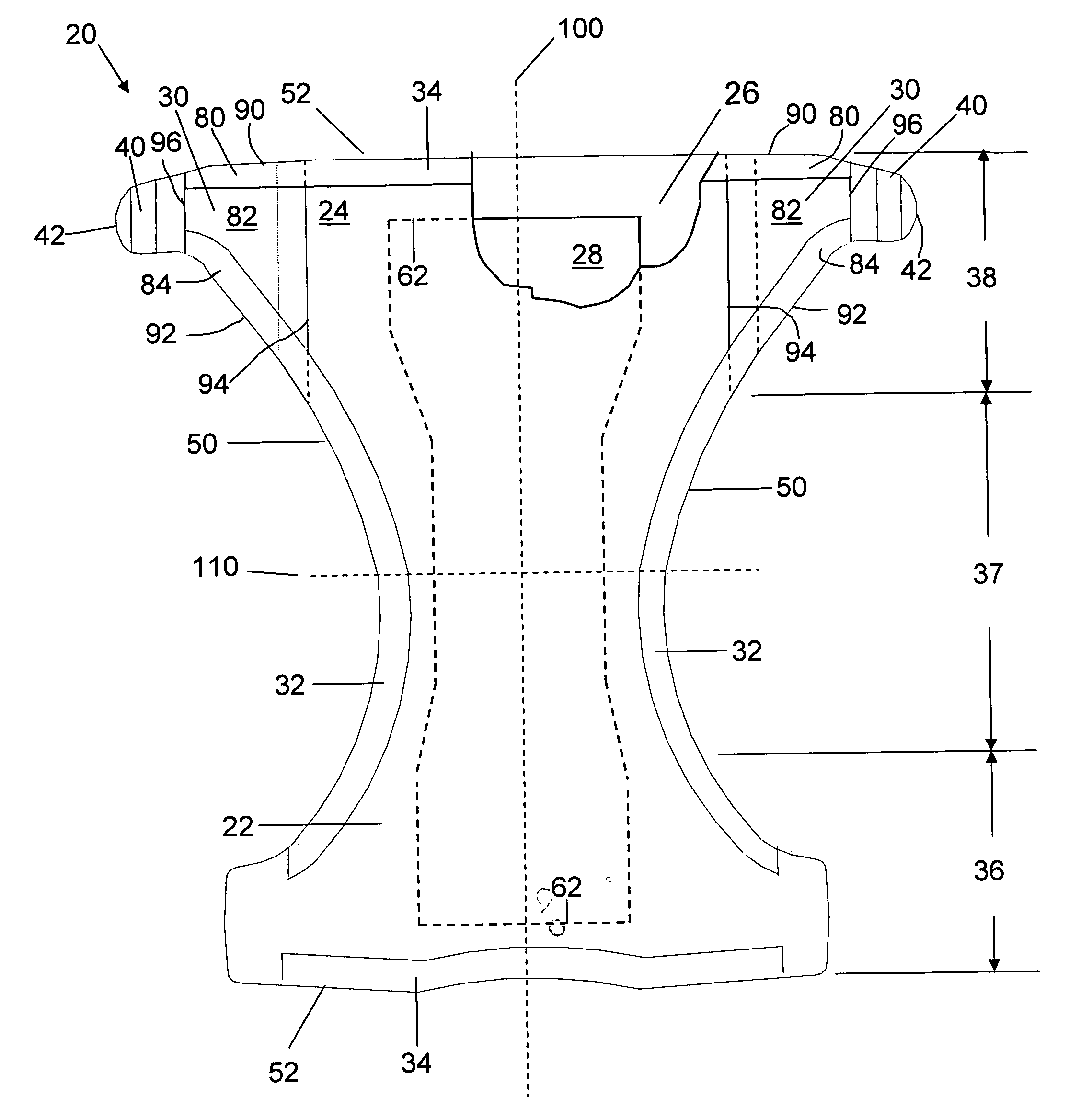 Disposable absorbent article having side panels with structurally, functionally and visually different regions