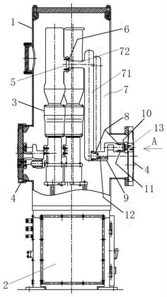 Vertical circuit breaker and high-voltage switchgear using vertical circuit breaker