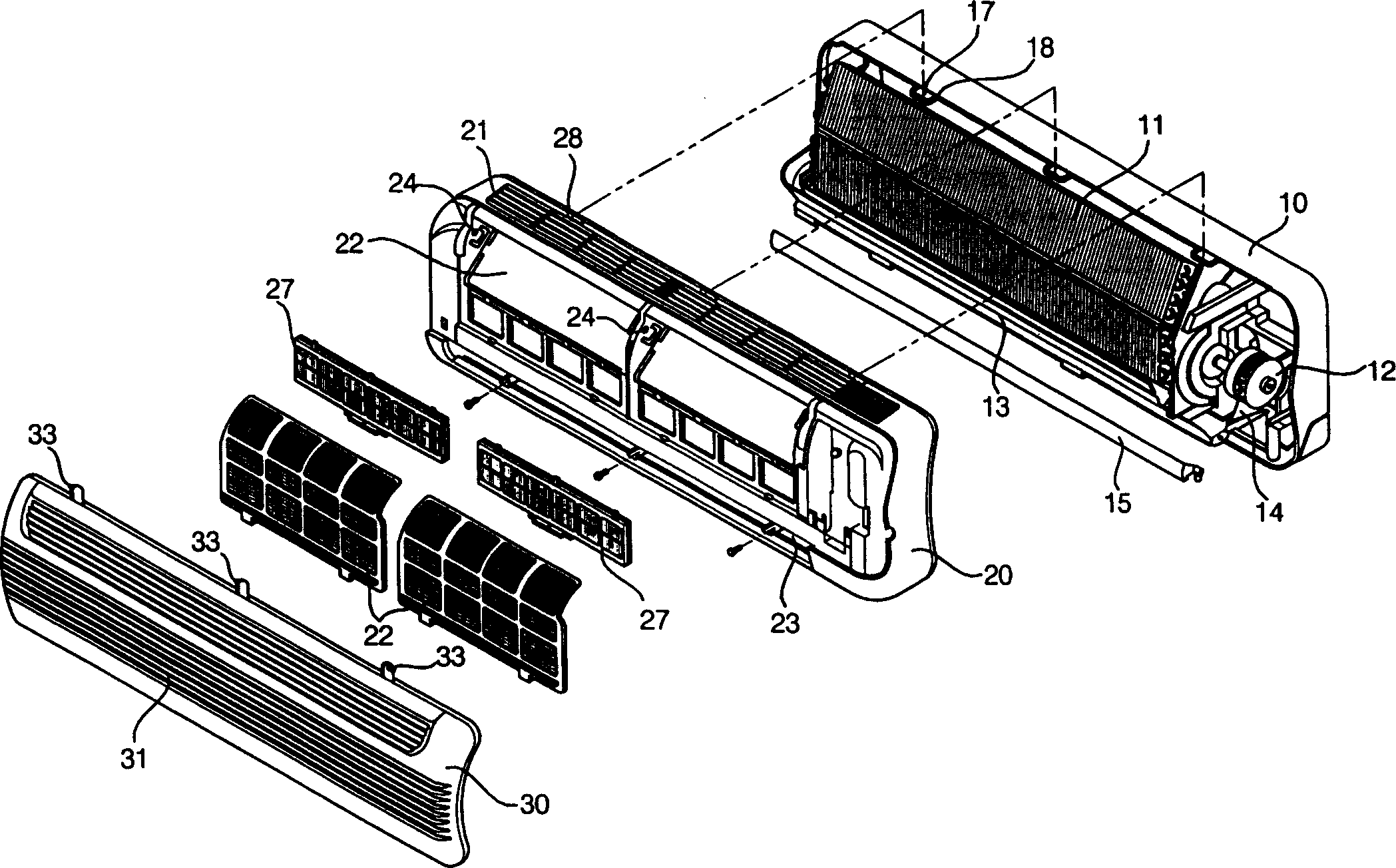 Air inlet board open/close structure for air conditioner