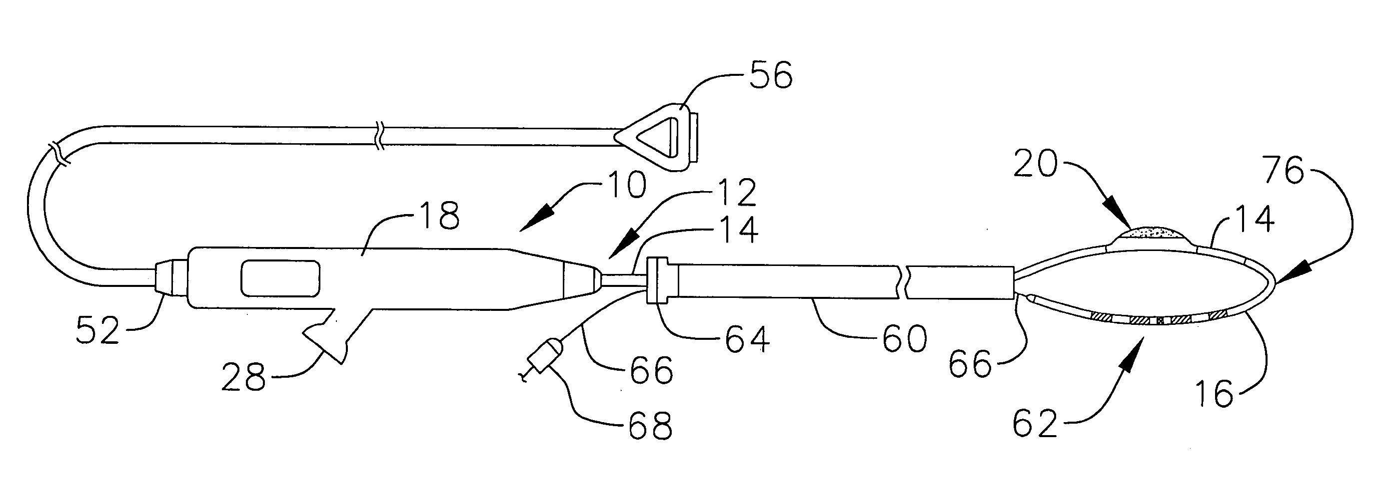 Loop structure including inflatable therapeutic device