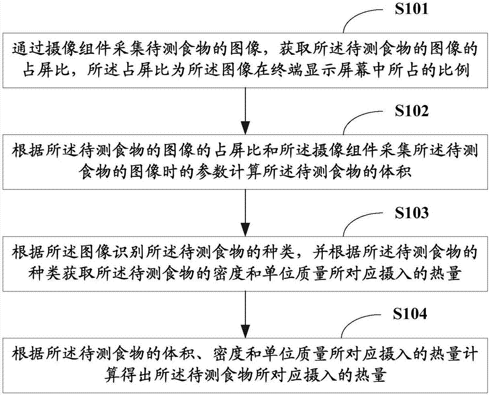 Method and terminal for detecting food calorie