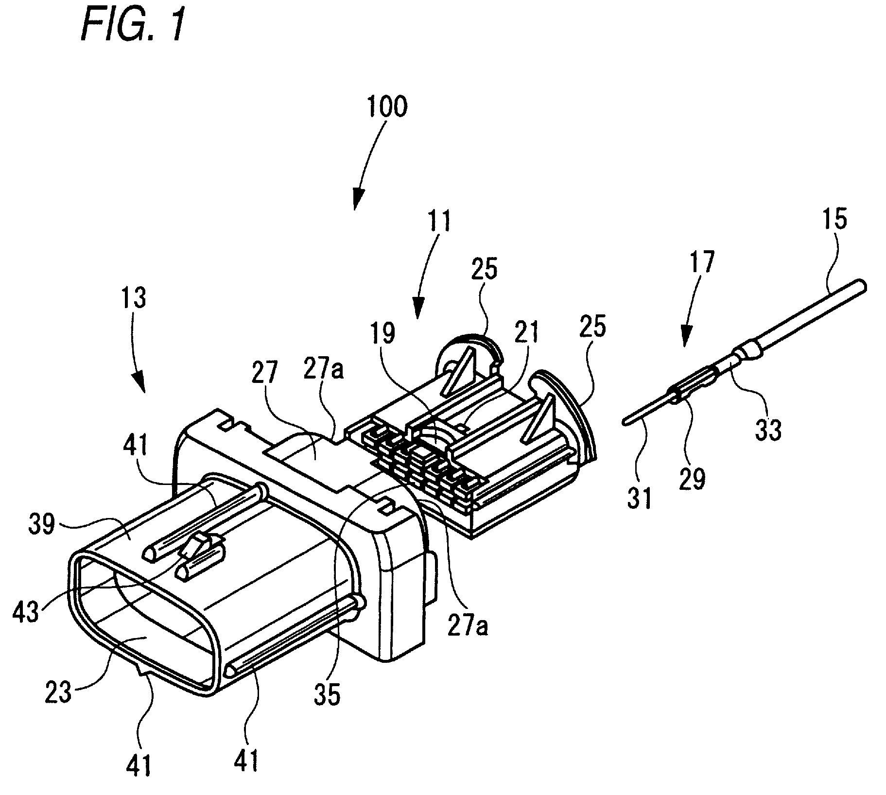 Divided connector for regulating a terminal