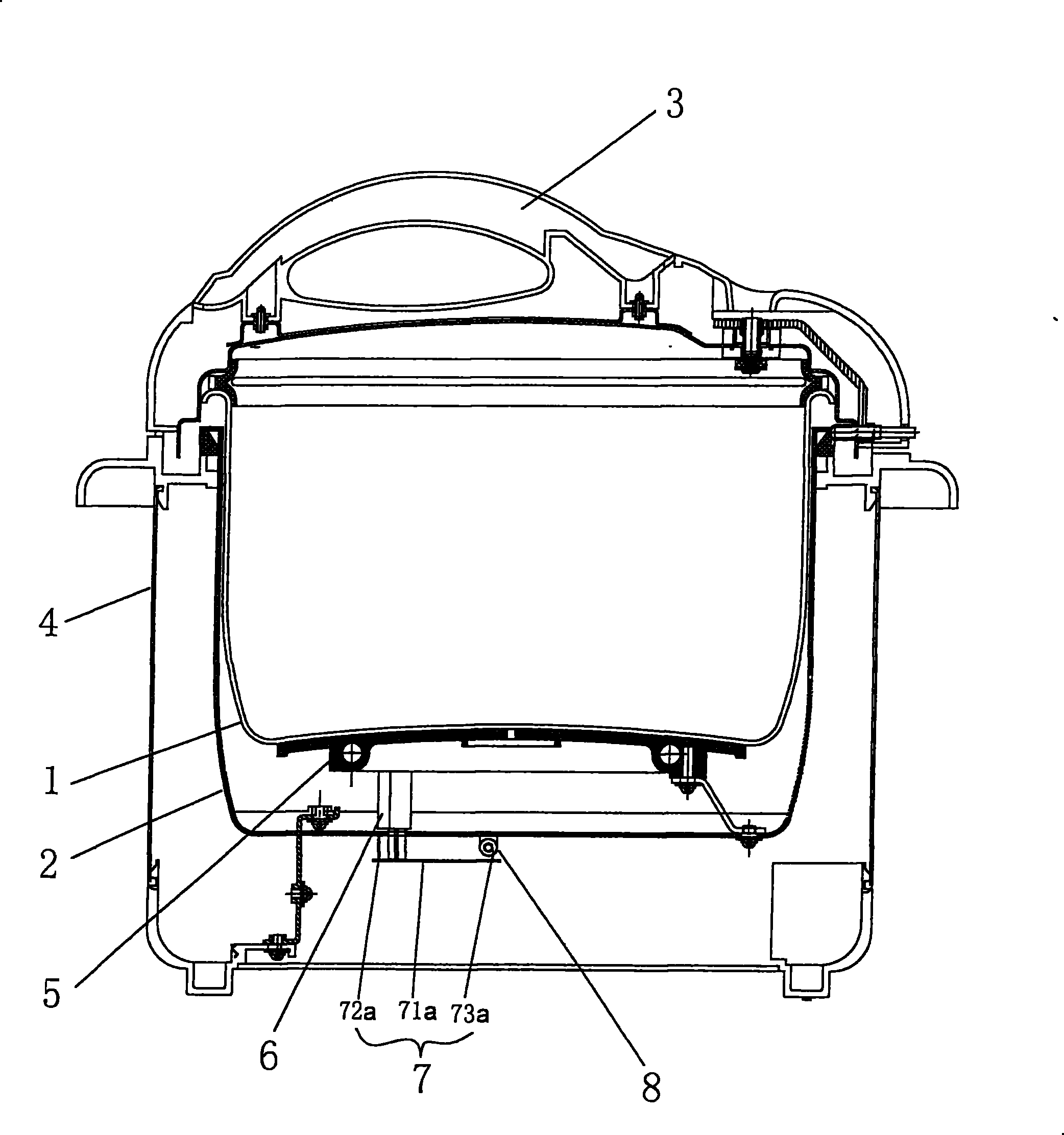 Electric pressure cooker using angular displacement sensing device