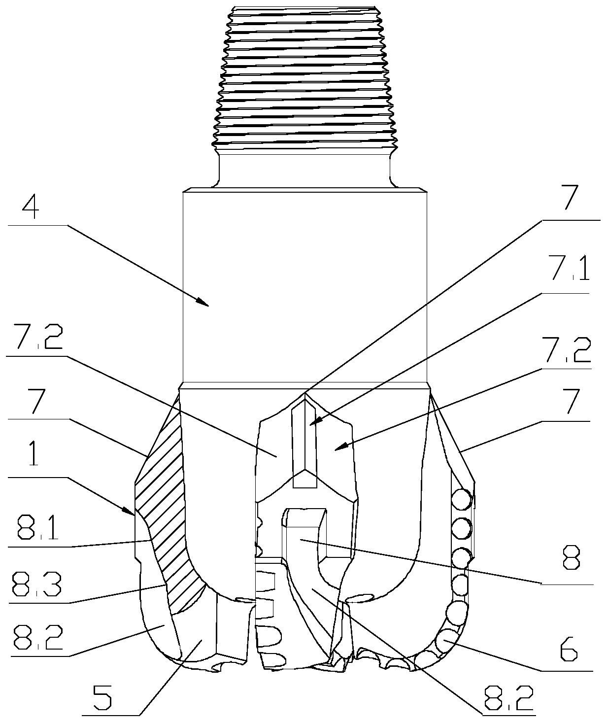 Anti-drill-sticking PDC drill bit