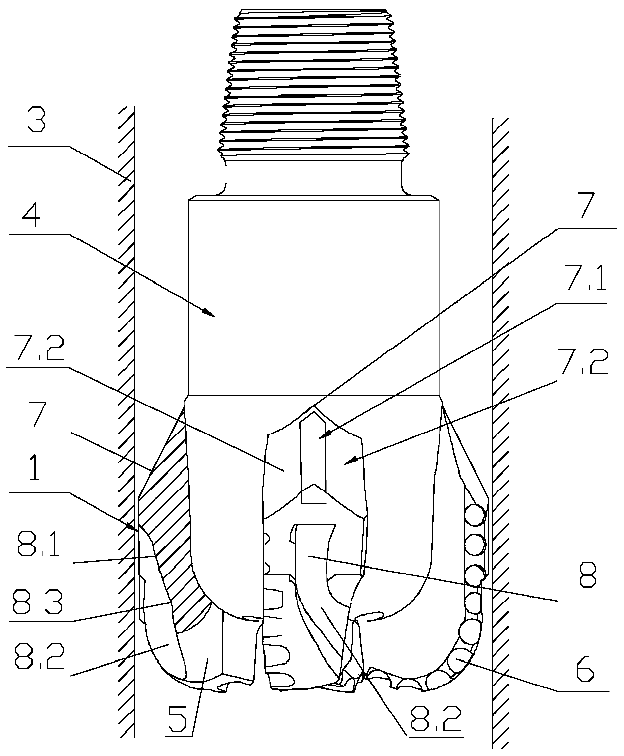 Anti-drill-sticking PDC drill bit