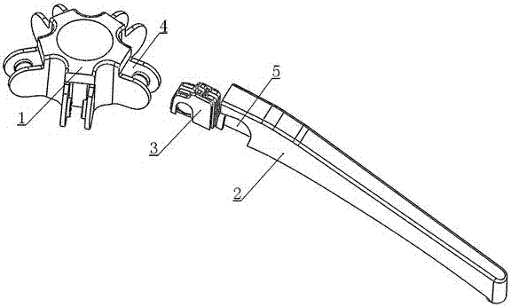 Connecting structure used for assembling five-star foot pedestal and supporting foot