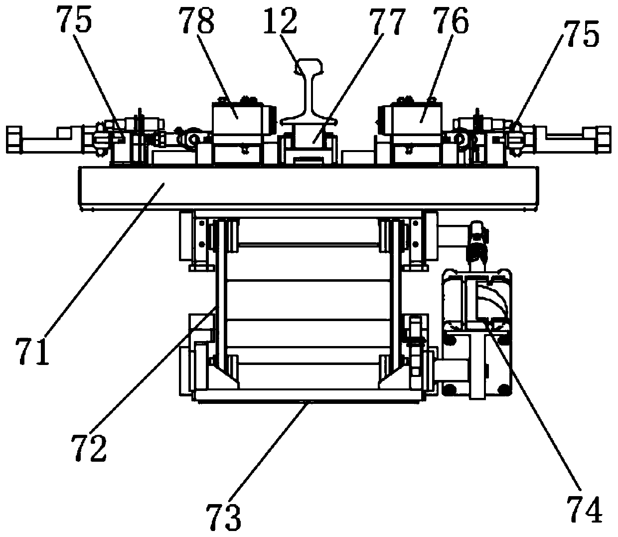 Rail bottom side flaw detection undercarriage for welded joint weld joint of welded rail base steel rail