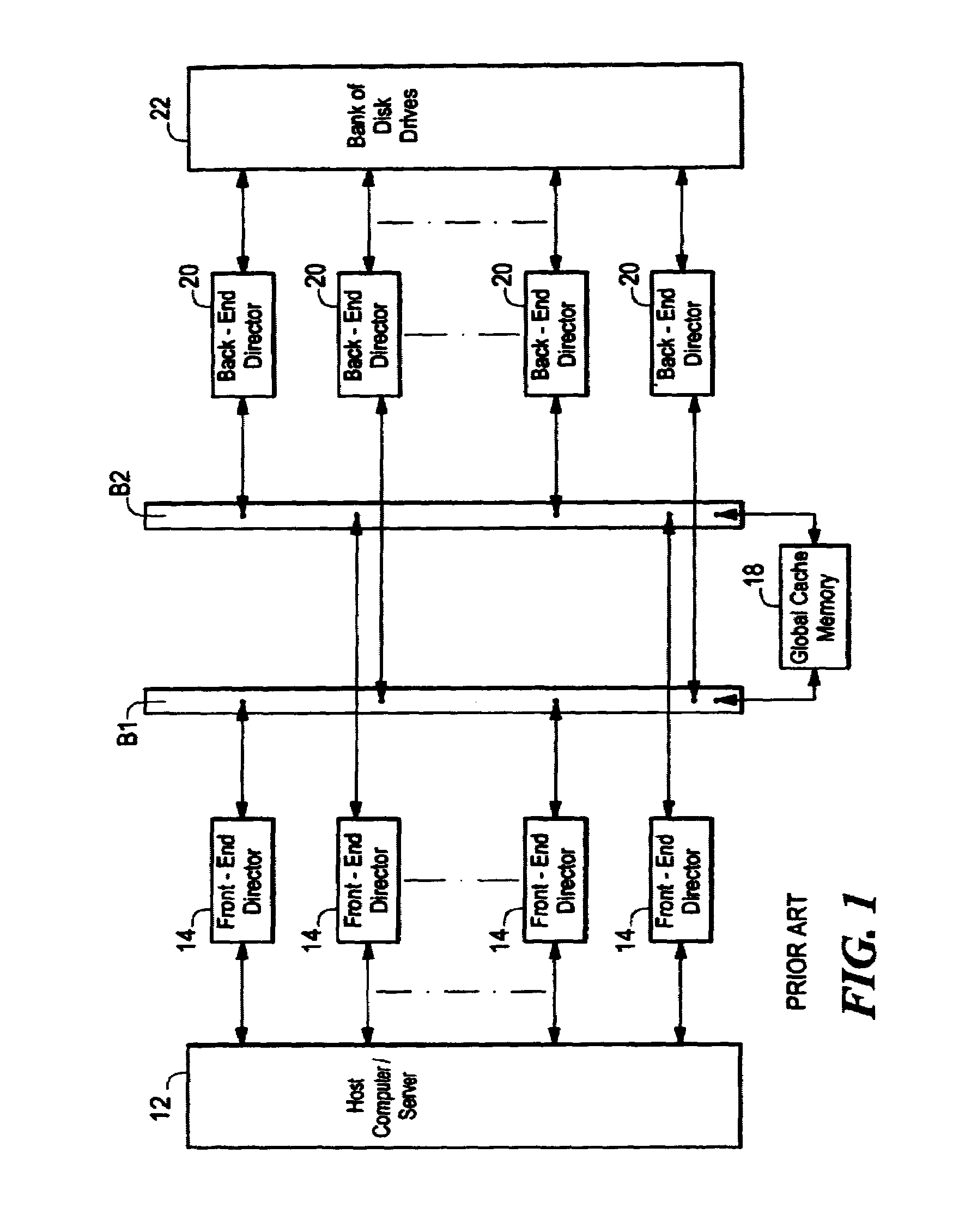 Data storage system having separate data transfer section and message network having bus arbitration