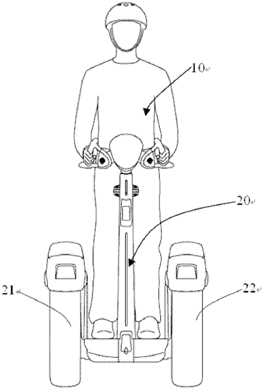 State detection device used on self-balancing two-wheeled vehicle and state detection method