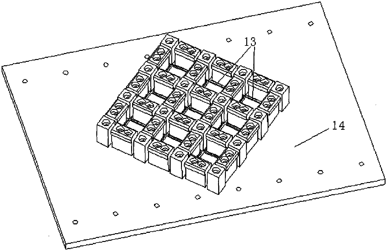 Cube magnetic steel pushing mechanism based on Halbach permanent magnet array